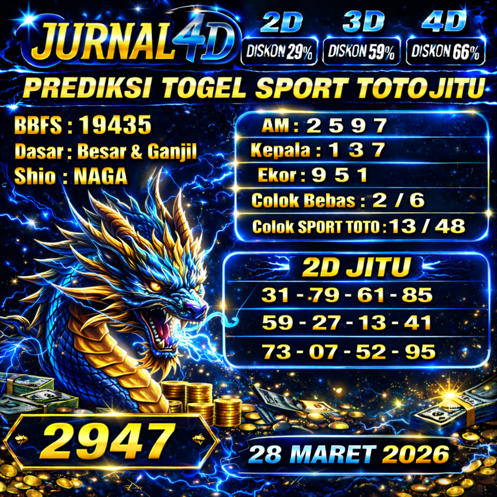 Prediksi SportToto 28 Maret 2026 JURNAL4D