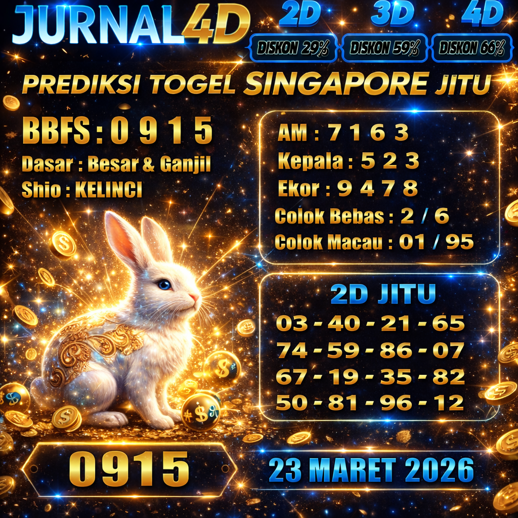 Prediksi Singapore 23 Maret 2026 JURNAL4D