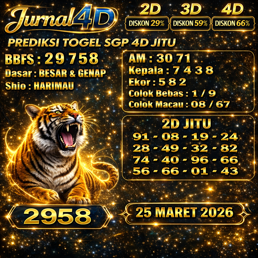 PREDIKSI SGP4D 25 Maret 2026 JURNAL4D