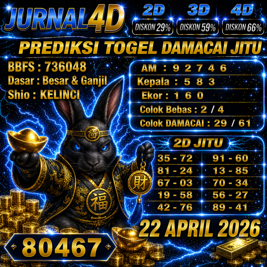 Prediksi Damacai 22 APRIL 2026 JURNAL4D