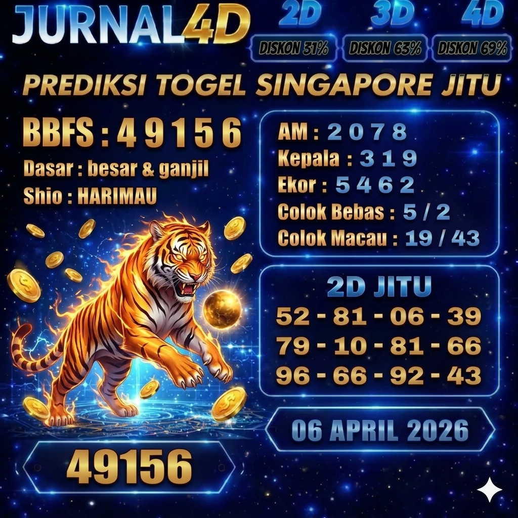 Prediksi Singapore 06 April 2026 JURNAL4D