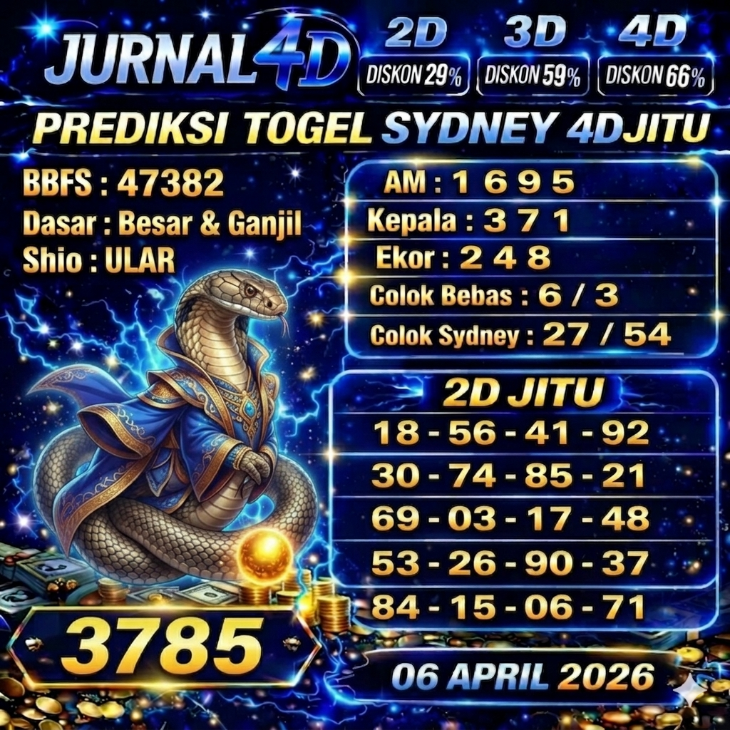 Prediksi Sydney 06 April 2026 JURNAL4D