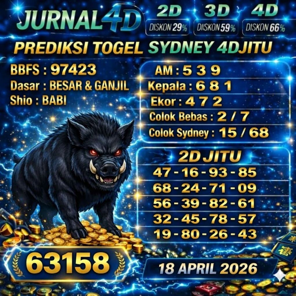 Prediksi Sydney 18 April 2026 JURNAL4D