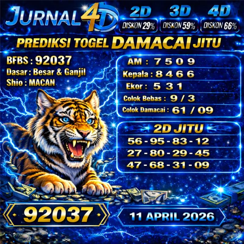 Prediksi Togel 10 April Jurnal4d