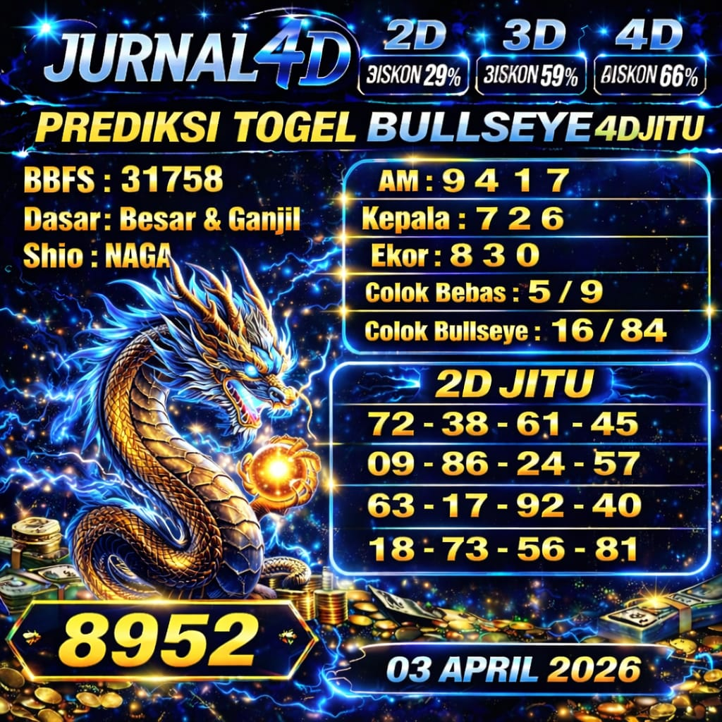 Prediksi Bullseye 03 April 2026 JURNAL4D