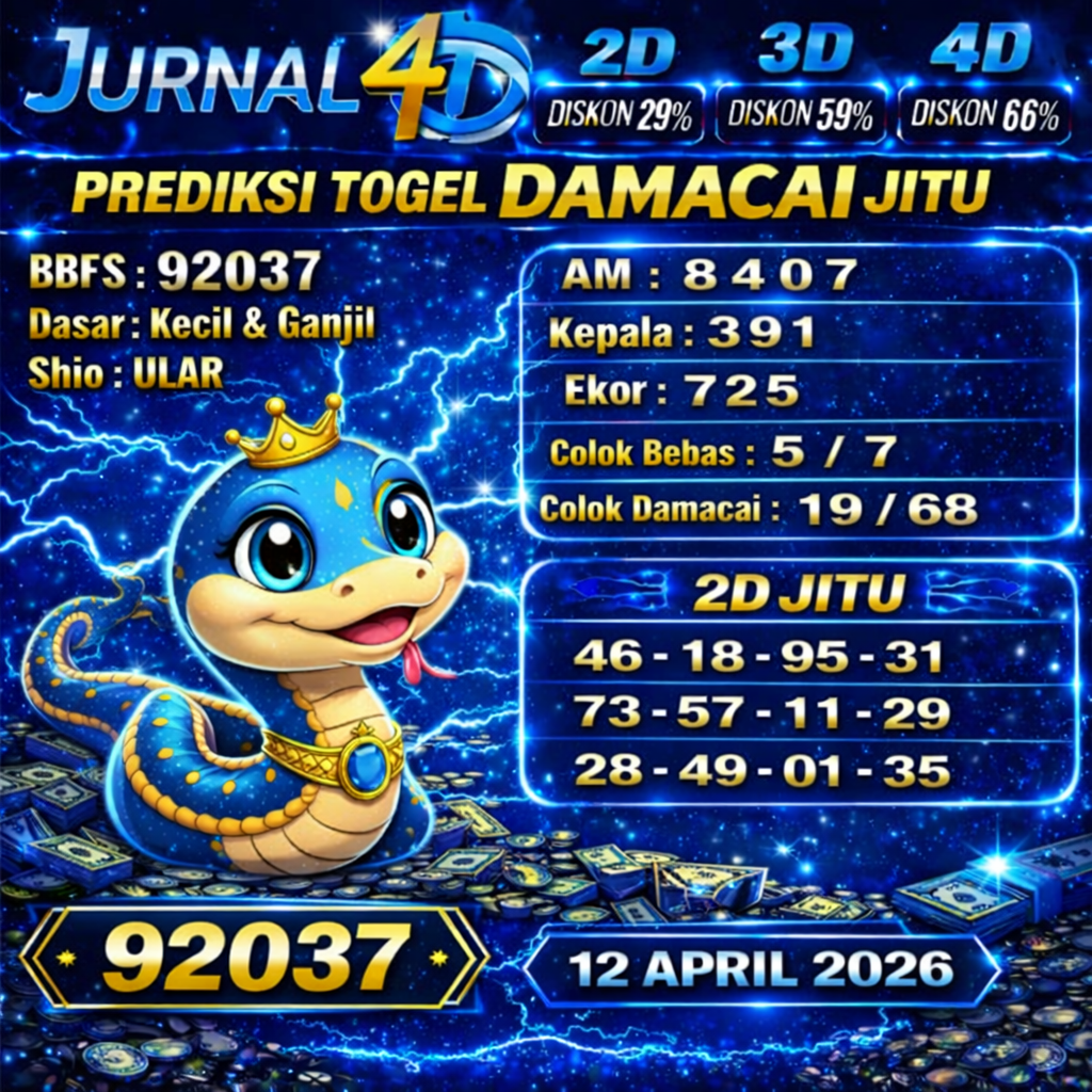 Prediksi Togel 12 April Jurnal4d