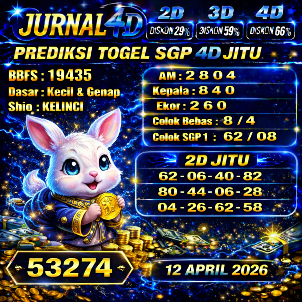 Prediksi Togel 12 April Jurnal4d