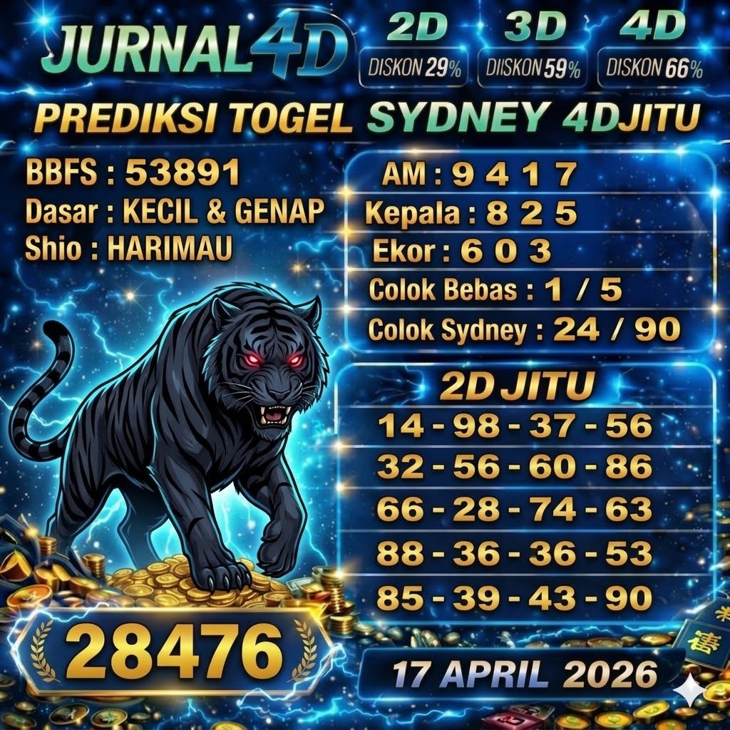 Prediksi Sydney 17 April 2026 JURNAL4D
