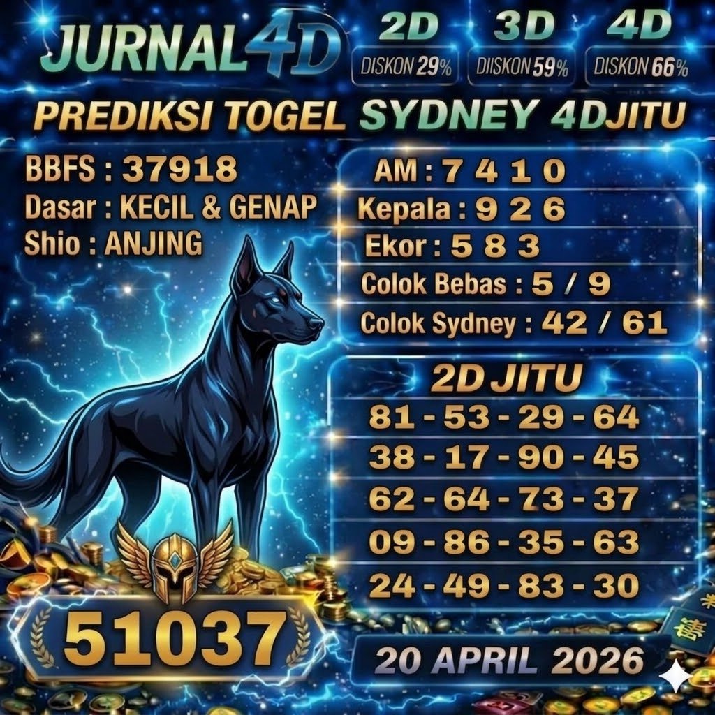 Prediksi Sydney 20 April 2026 JURNAL4D