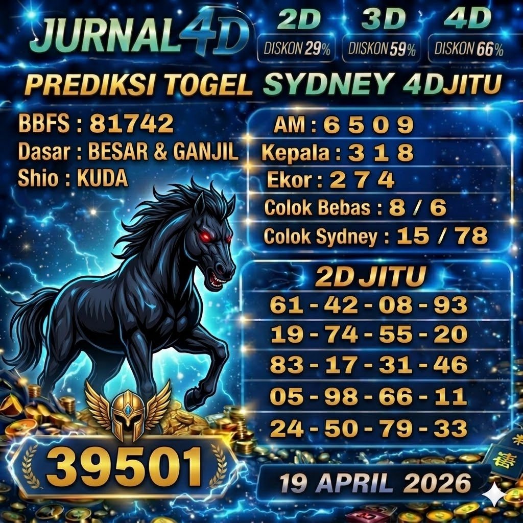 Prediksi Sydney 19 April 2026 JURNAL4D