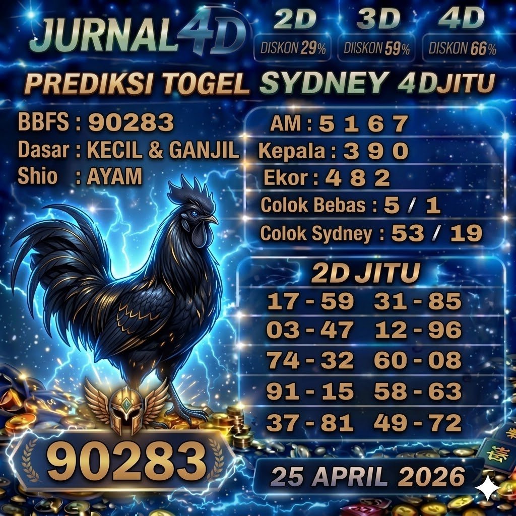 Prediksi Sydney 25 April 2026 JURNAL4D
