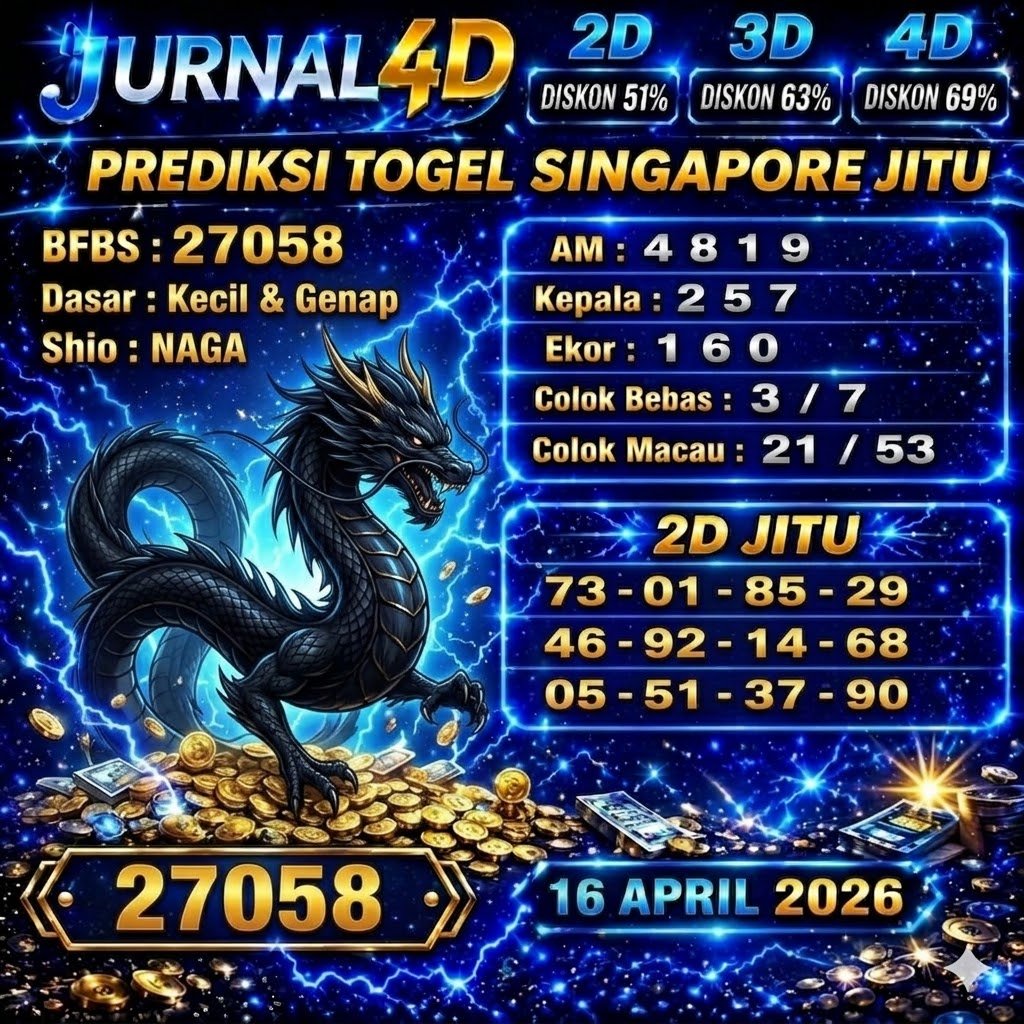 Prediksi Singapore 16 April 2026 JURNAL4D